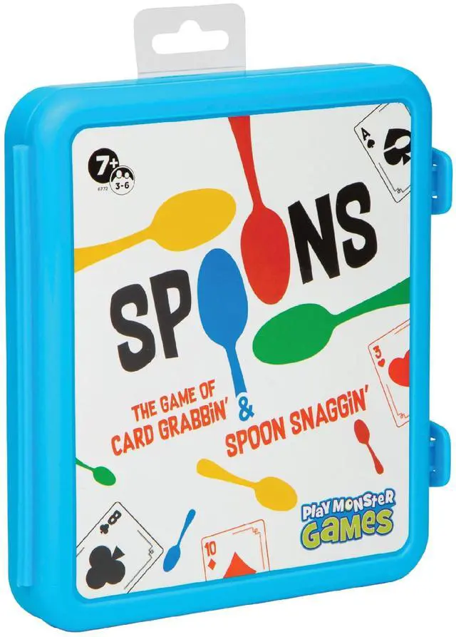 Main image of Spoons in a Case, Card Games for Kids - Spoons Game, Fun Family Games for Kids and Adults, Game Night, Travel Games, 3-6 Players, Ages 7+
