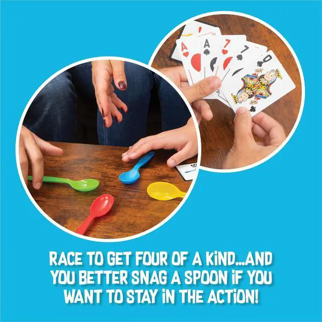 Alt view image 3 of 6 - Spoons in a Case, Card Games for Kids - Spoons Game, Fun Family Games for Kids and Adults, Game Night, Travel Games, 3-6 Players, Ages 7+