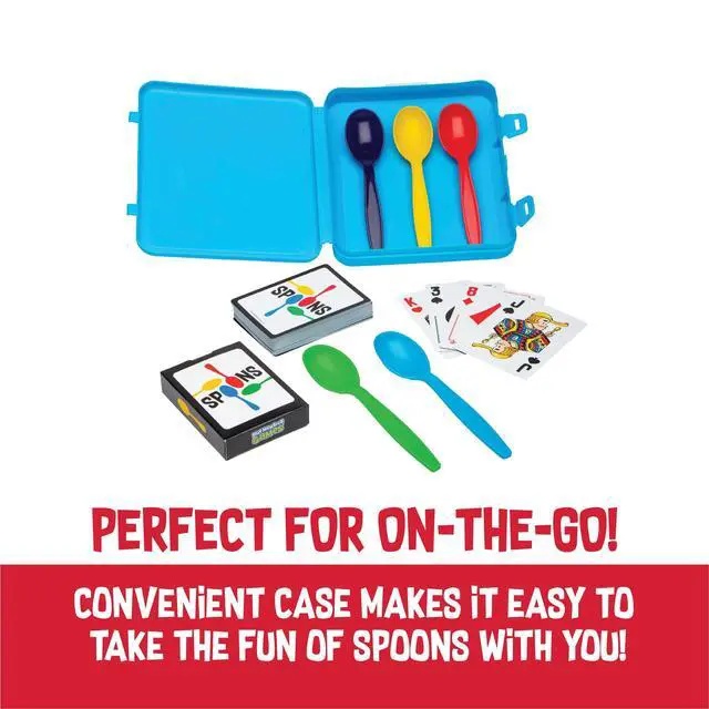 Alt view image 4 of 6 - Spoons in a Case, Card Games for Kids - Spoons Game, Fun Family Games for Kids and Adults, Game Night, Travel Games, 3-6 Players, Ages 7+