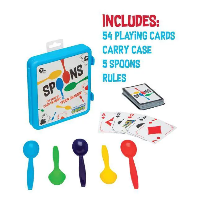 Alt view image 6 of 6 - Spoons in a Case, Card Games for Kids - Spoons Game, Fun Family Games for Kids and Adults, Game Night, Travel Games, 3-6 Players, Ages 7+