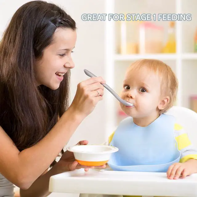 Alt view image 5 of 7 - Silicone Baby Feeding Spoons, First Stage Baby Infant Spoons, Soft-Tip Easy on Gums I Training Spoon Self Feeding, Dishwasher & Boil-proof, 6 Pack