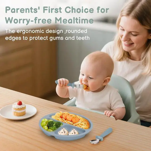 Alt view image 3 of 7 - Toddler Utensils, 6 Pack kids Silverware Set with Silicone Handle, 18/8 Stainless Steel Children Safe Forks and Spoons, Dishwasher Safe