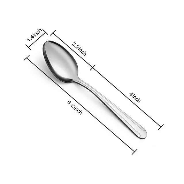 Alt view image 2 of 7 - 24 Pieces Teaspoons, 6.2 Inches Stainless Steel Teaspoons Silverware, Spoon Silverware, Coffee Spoons, Small Spoon, Mirror Polished, Dishwasher Safe, Silver Spoons For Home, Restaurant