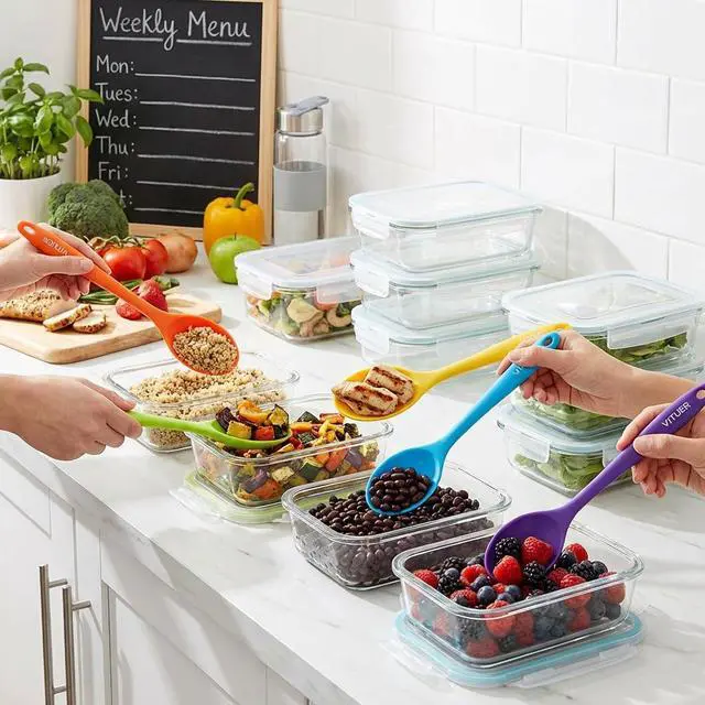Alt view image 3 of 7 - 5PCS Silicone Serving Spoons Set, Heat Resistant Kitchen Spoons for Cooking, Mixing, Stirring and Serving, Dishwasher Safe (5 Pack, Multicolor)