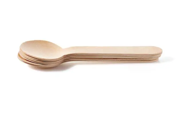 Alt view image 4 of 4 - Disposable Wooden Cutlery Spoons, Compostable and Earth Friendly, 6.25 Inch Length - Pack of 100 Spoons