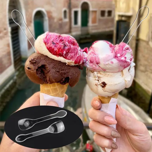 Alt view image 5 of 7 - 100PCS Tasting Spoons Ice Cream Dessert Taster Spoons Plastic Mini Spoons Disposable Dessert Spoons for Miniature Dessert Cups, Sampling, Small Catering Supplies, Tasting Party (Clear)