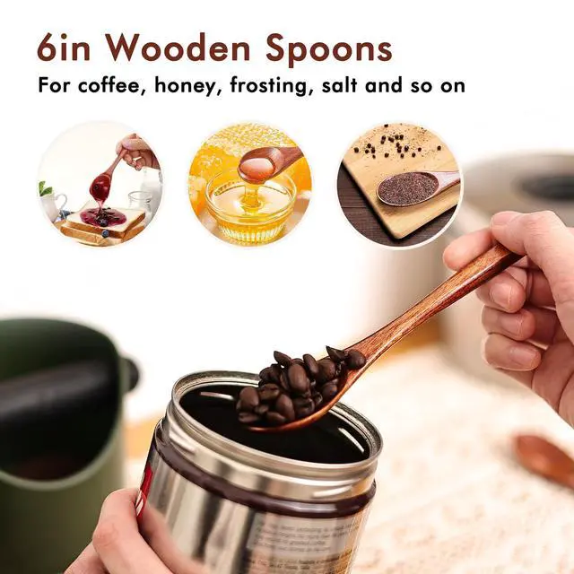 Alt view image 3 of 6 - 6pcs 6in Wooden Spoons, Soup Spoons Set, Small Wooden Utensils