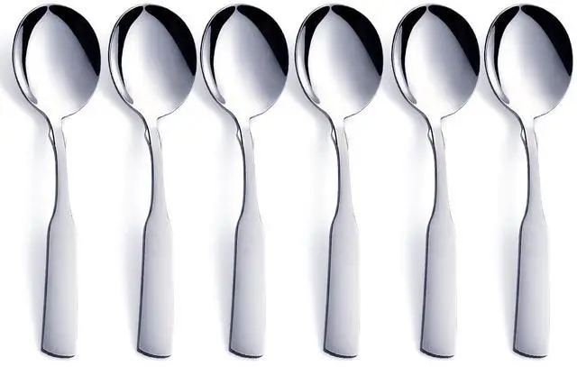 Main image of Stainless Steel 6.1' Heavy Duty Round Spoons, Dinner & Table Spoon Set, 6-Piece