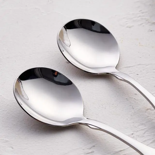 Alt view image 4 of 6 - Stainless Steel 6.1' Heavy Duty Round Spoons, Dinner & Table Spoon Set, 6-Piece
