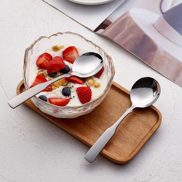 Alt view image 6 of 6 - Stainless Steel 6.1' Heavy Duty Round Spoons, Dinner & Table Spoon Set, 6-Piece