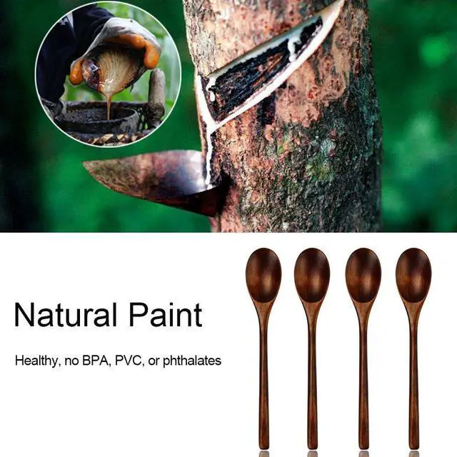 Alt view image 6 of 7 - Spoons, Wooden Spoons for Eating, 6 Pieces Japanese Natural Soup Spoons Wooden Spoon for Cooking Mixing Stirring Honey Tea Soda Dessert Coconut Bowl Nonstick Pots Kitchen