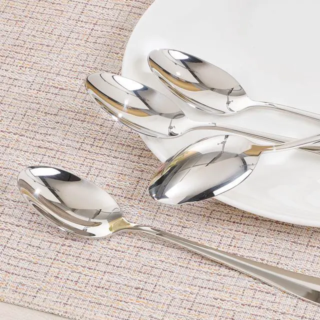 Alt view image 6 of 7 - 4-Piece Dinner Spoons Set, 8-Inch 18/10 Stainless Steel Spoons, Mirror Polished Dishwasher Safe Table Spoons for Home, Restaurant, Party