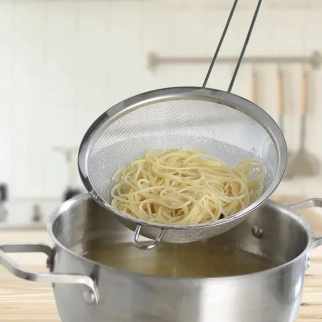 Alt view image 3 of 5 - Fine Mesh Strainer With Helper Handle, 18/8 Stainless Steel, 6-Inch, For Sifting, Draining, And Straining Pasta, Vegetables, Stocks, And Sauces
