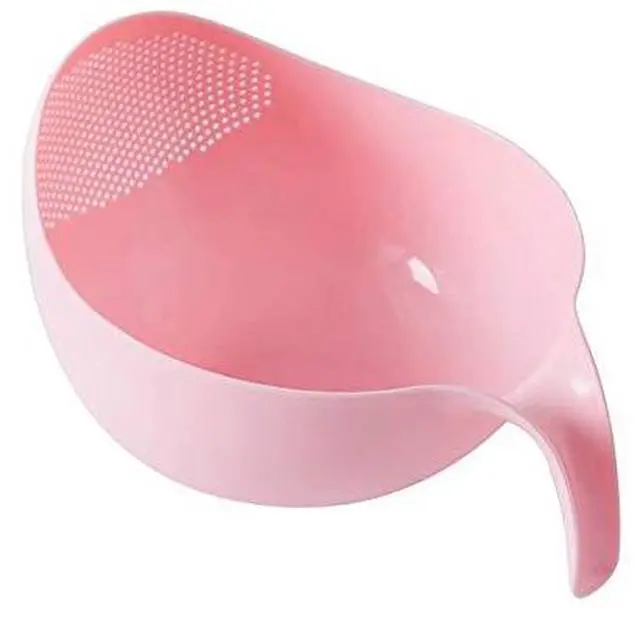 Main image of Rice Washing Filter Strainer Basket Colander Sieve Fruit Vegetable Bowl Drainer Cleaning Tools Home Kitchen Kit (S, Pink)