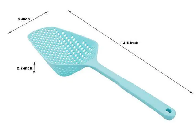Alt view image 2 of 7 - 3-Pack Food Scoop Colander Strainer Slotted Spoon with Handle, Plastic Heat-Resistant Large Slotted Strainer and Skimmer for Pasta, Vegetables, Salad (3 Colors)
