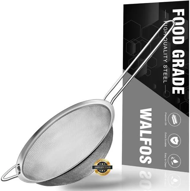 Main image of 4.6 Inch Fine Mesh Strainer, Premium Stainless Steel Colanders and Sifters, with Reinforced Frame and Sturdy Handle, Perfect for Sift, Strain, Drain and Rinse Vegetables, Pastas and Tea