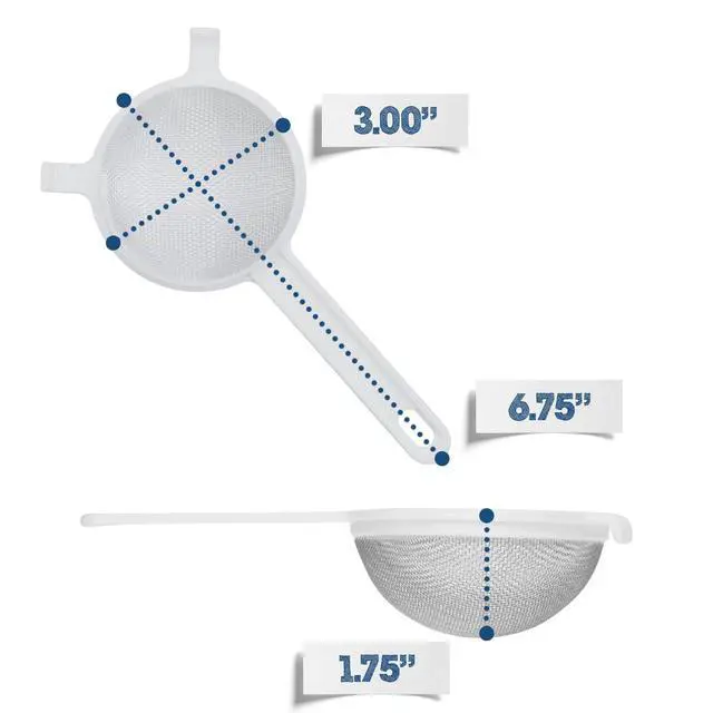 Alt view image 3 of 7 - Nylon Mesh Strainer 2 Pack - Strain Your Wide Mouth Mason Jar Batches - Less Mess, Less Waste - Strain Your Water Kefir Grains - Homebrewing And Kitchen Essential - 2 Strainers - 3"