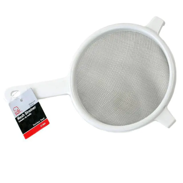 Alt view image 2 of 3 - Classic Stainless Steel Mesh Strainer, 6 inch, White