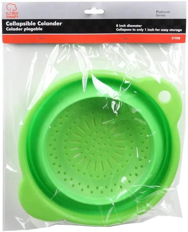 Alt view image 2 of 2 - Select Silicone Plastic Colander, 8 inch, Color May Vary