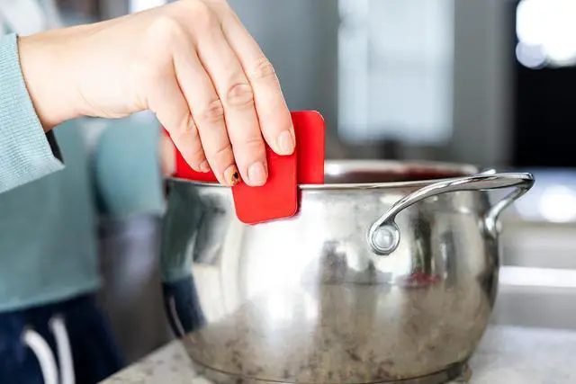 Alt view image 7 of 7 - Clip On Pasta Strainer Silicone Universal Fit for all Pots and Bowls Snap On Drainer for Meat, Vegetables, Fruit Colander for Kitchen Easily Drain Food Space Saving
