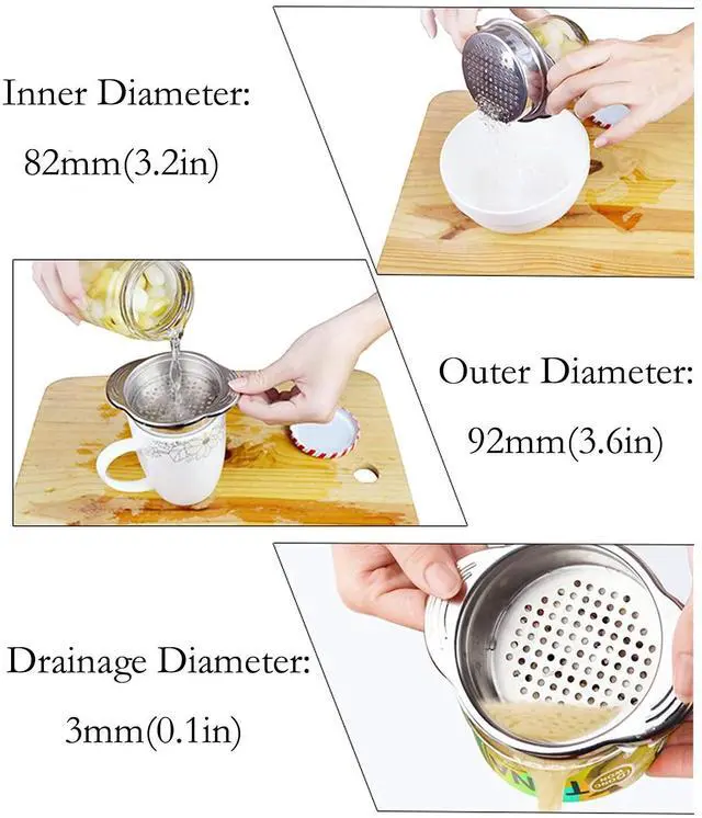 Alt view image 4 of 7 - 4.5- Inch Stainless Steel Strainer, Kitchen Colander for Straining, Draining & Rinsing