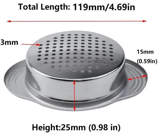 Alt view image 5 of 7 - 4.5- Inch Stainless Steel Strainer, Kitchen Colander for Straining, Draining & Rinsing
