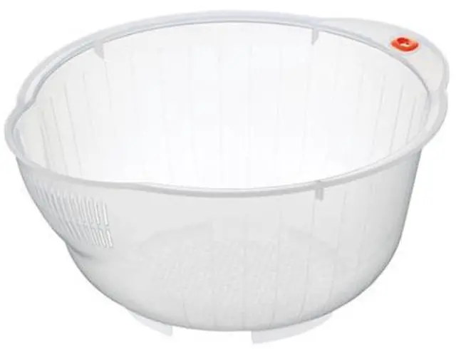 Main image of Japanese Rice Washing Bowl with Side and Bottom Drainers, Made in Japan