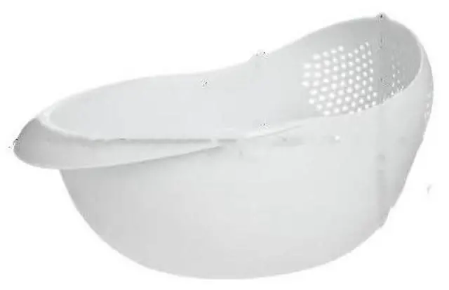 Main image of Rice Sieve Plastic Colander Kitchen Drain Basket with Handles Rice Bowl Strainer Strainer Basket Sink Drain Kitchen Tools (white)