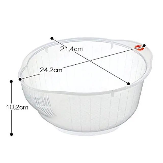 Alt view image 2 of 3 - Plastic Japanese Rice Washing Bowl with Strainer, 2 quart