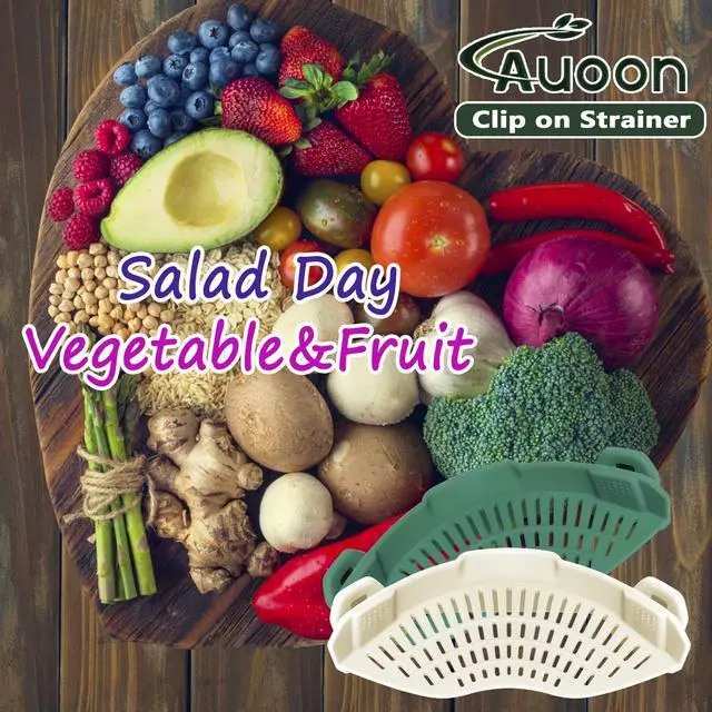 Alt view image 5 of 5 - Clip On Strainer Silicone for All Pots and Pans, Pasta Strainer Clip on Food Strainer for Meat Vegetables Fruit Silicone Kitchen Colander (White)