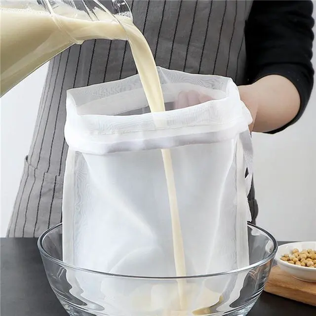 Main image of Reusable Fine Mesh Strainer Bag, Multi-Use Nylon Filter for Nut Milk Brewing & Juice Extraction, Food Grade Filtration Bag (200Mesh-2pcs)