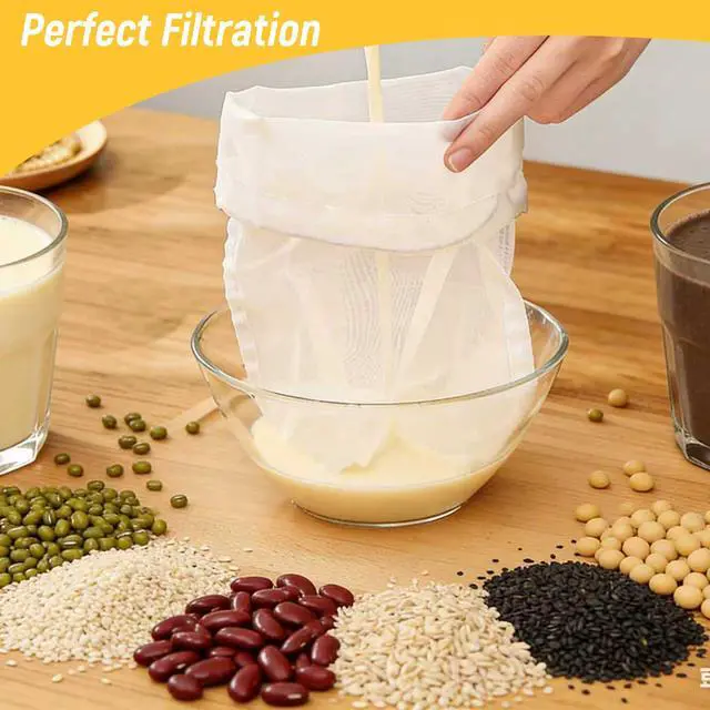Alt view image 3 of 6 - Reusable Fine Mesh Strainer Bag, Multi-Use Nylon Filter for Nut Milk Brewing & Juice Extraction, Food Grade Filtration Bag (200Mesh-2pcs)