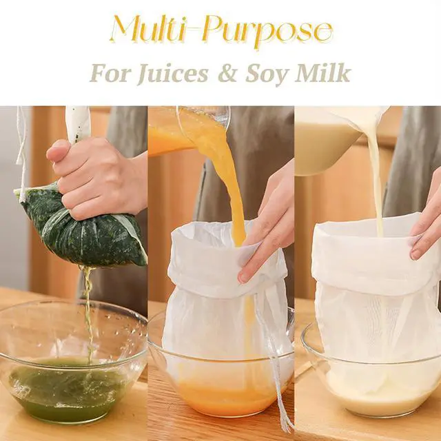 Alt view image 6 of 6 - Reusable Fine Mesh Strainer Bag, Multi-Use Nylon Filter for Nut Milk Brewing & Juice Extraction, Food Grade Filtration Bag (200Mesh-2pcs)