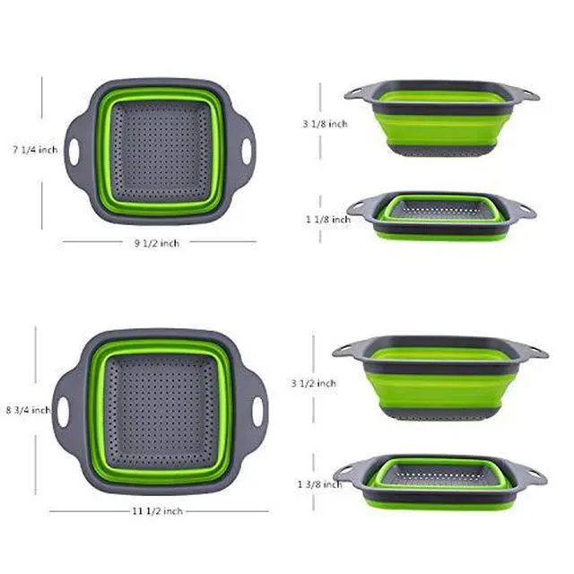 Alt view image 2 of 2 - 2-Pack Collapsible Colander, 9.5 & 11.5 Inch Folding Basket