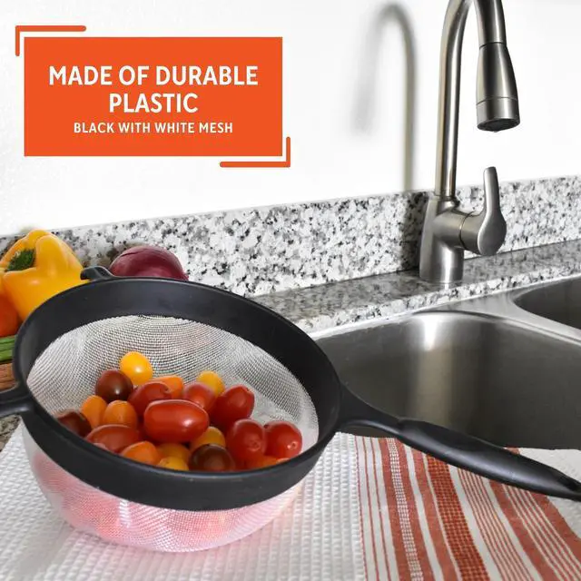 Alt view image 3 of 7 - 71133W Plastic Strainer, Black, 6-Inch,1 Count (Pack of 1)