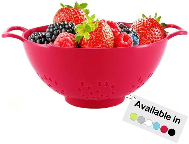 Main image of 6-inch Small Colander, BPA-Free, Dishwasher Safe, Double Handles, Compact Food Strainer for Berries, Veggies and Pasta, 3-Cup Capacity, Cardinal Red