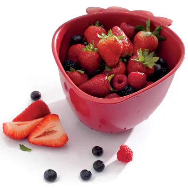 Alt view image 3 of 5 - Red Strawberry Colander, Mini