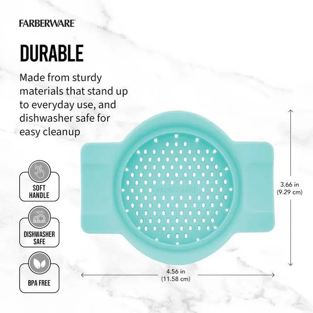 Alt view image 2 of 6 - Classic Can Strainer and Colander, Aqua Sky - Snap-On Lid Strainer for Tuna, Canned Vegetables, Pasta, Fruits - Fits Standard Cans, Dishwasher Safe Kitchen Tool