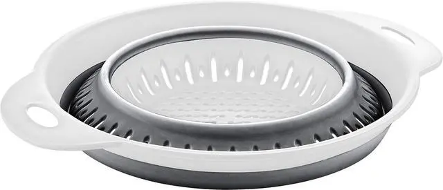 Alt view image 2 of 4 - Collapsible Colanders (Strainers) for Fruit Vegetable Food Sizes 8" - 2 Quart (grey)