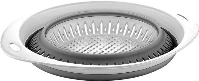 Main image of Collapsible Colanders (Strainers) for Fruit Vegetable Food Sizes 8" - 2 Quart (grey)