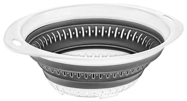 Alt view image 3 of 4 - Collapsible Colanders (Strainers) for Fruit Vegetable Food Sizes 8" - 2 Quart (grey)