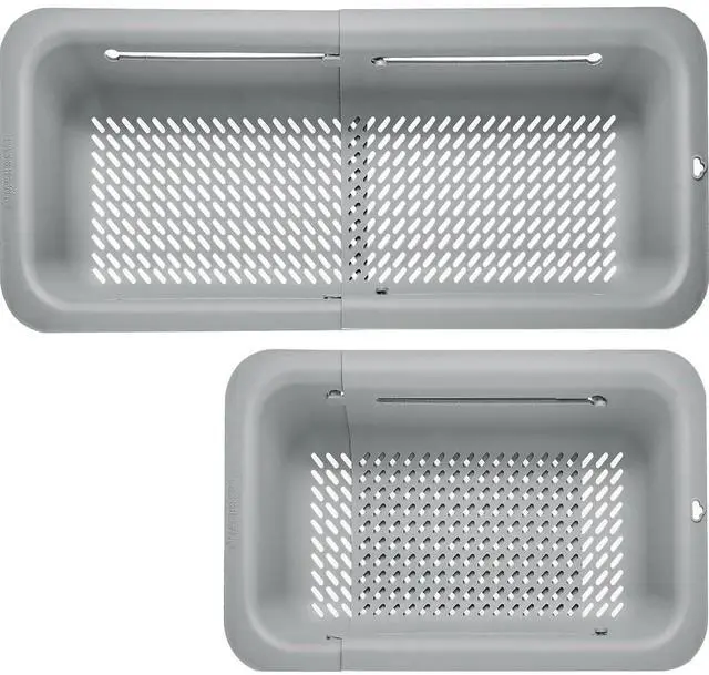 Main image of Collapsible Colander for Kitchen, Over the Sink Strainer Basket for Kitchen, Fruit Pasta Food Strainer Expandable Plastic Colander BPA Free (Gray)
