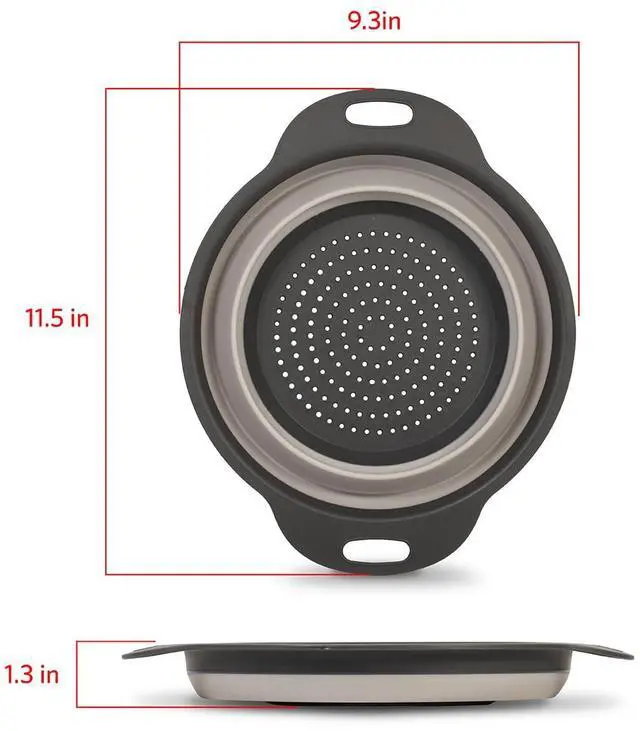 Alt view image 2 of 6 - Collapsible Colander Strainer - 2L | Small Pasta Drainer for Kitchen, Vegetables, and Fruit | Round Plastic Foldable Draining Basket for Easy Storage