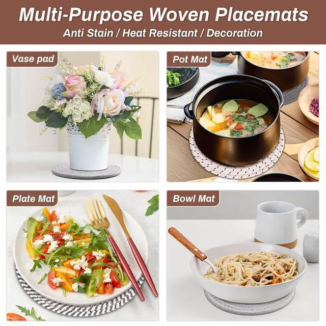Alt view image 6 of 7 - 8'' Trivets Hot Dishes, Hot pots and Pans, 6 Heat Resistant Hot Pads, Pot Holders Kitchen, Hot Plate Mats Kitchen Countertops, Table, Home Essentials New Home and Farmhouse Decor