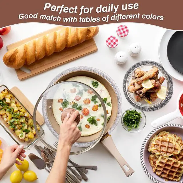 Alt view image 7 of 7 - 8'' Trivets Hot Dishes, Hot pots and Pans, 6 Heat Resistant Hot Pads, Pot Holders Kitchen, Hot Plate Mats Kitchen Countertops, Table, Home Essentials New Home and Farmhouse Decor