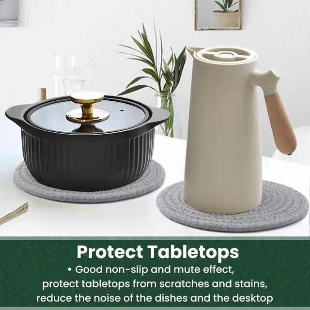 Alt view image 6 of 7 - 10 Inch Trivets for Hot Dishes, Hot Pots and Pans, Extra Large Thick Heat Resistant Large Coaster for Kitchen, Hot Pads, Kitchen Essentials, Pot Holders for Table & Countertop, 6 Pcs