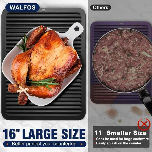Alt view image 2 of 7 - Large Silicone Trivet 16x12 Inch, Trivets for Hot Pots and Pans, Heat Resistant Pot Holders Hot Pads for Kitchen Quartz Countertops, Hot Dishes