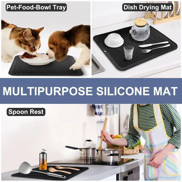 Alt view image 4 of 7 - Large Silicone Trivet 16x12 Inch, Trivets for Hot Pots and Pans, Heat Resistant Pot Holders Hot Pads for Kitchen Quartz Countertops, Hot Dishes