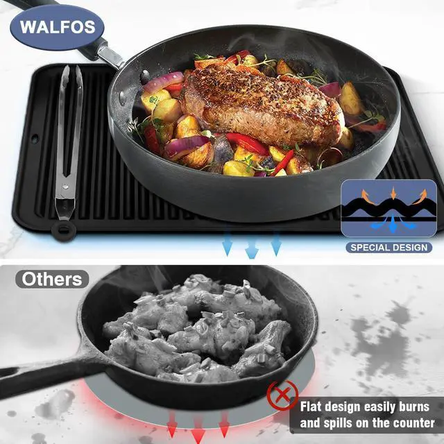 Alt view image 5 of 7 - Large Silicone Trivet 16x12 Inch, Trivets for Hot Pots and Pans, Heat Resistant Pot Holders Hot Pads for Kitchen Quartz Countertops, Hot Dishes