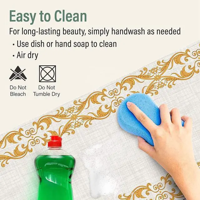 Alt view image 6 of 7 - Thermo Heat Resistant Table Runner and Trivet for Hot Dishes - Waterproof Hot Plates to Protect Table and Countertop - Kitchen & Dining 350F Heat Protector 40" - White Golden Marble